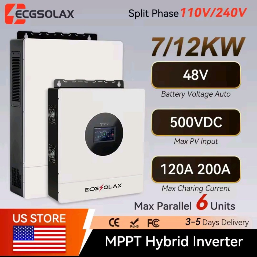 Ahm3dHub's tweet photo. 7KW 12KW Hybrid Solar Inverter 48V 110V 240V Split Phase Pure Sine Wave Inverter With MPPT 120A 20A Solar Charger

🏪 Get Now: 
https://t.co/OKiZ5XPmbd

#HybridInverter ⚡ | #SolarInverter ☀️ | #PureSineWave 🔋 | #SplitPhase 🔌 | #MPPT 🌞 https://t.co/5L5WJJt3ie