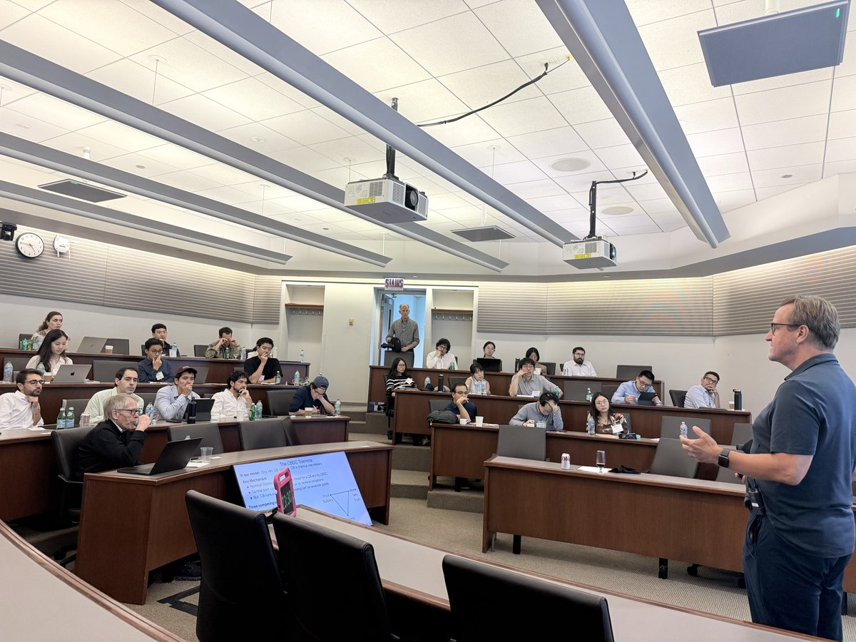 MFRProgram's tweet photo. Wrapping up day one of our summer session with @HaraldUhlig (@UChicago) presenting "On Digital Currencies." Stay tuned for day two tomorrow! #MFRSummerSession #MacroFinance #EconTwitter https://t.co/xfMjExpilK