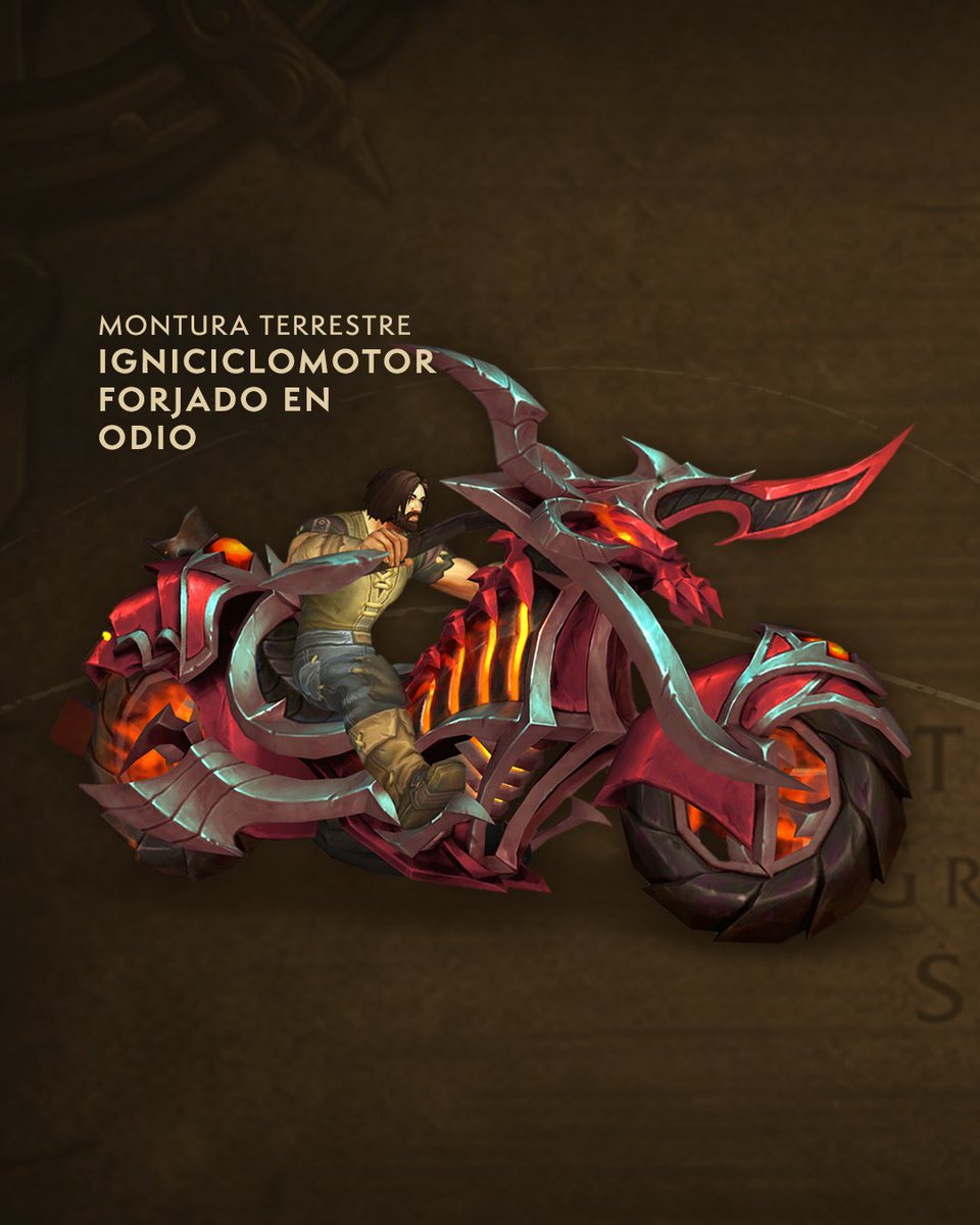 WarcraftLATAM's tweet photo. Junta tus bonos de comerciante para el puesto de venta de agosto 🏜️

🏍️ Súbete al Igniciclomotor forjado en odio
🥷 Ponte un conjunto de forajido 
🎯 Apunta tus cañones de mano https://t.co/5sAVy6GHcR