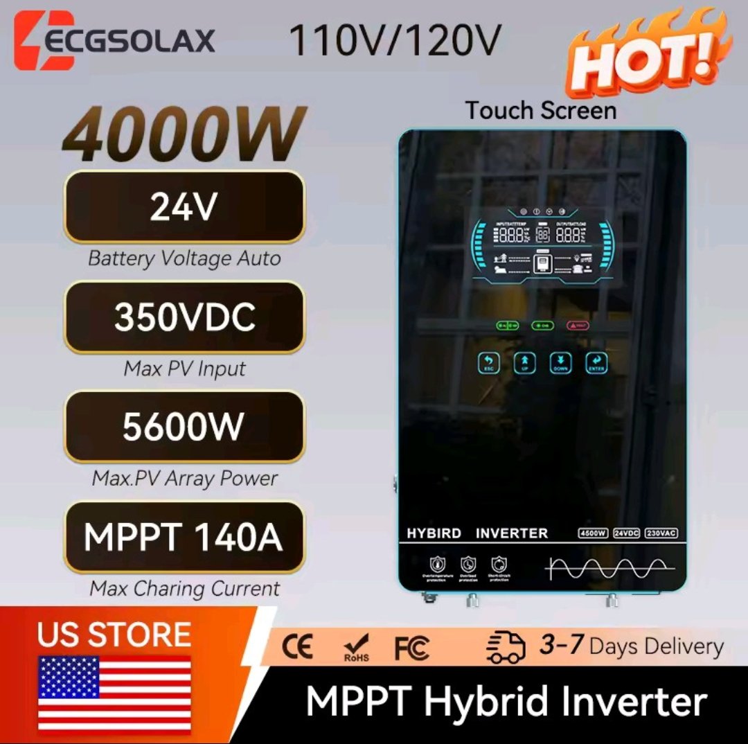 Ahm3dHub's tweet photo. 5.6KW Hybrid Solar Inverter 24V 110/120V Pure Sine Wave Off Grid Inversor Built in MPPT 140A Solar Charge Home inverter

🏪 Get Now: 
https://t.co/FANnY2YHXv

#HybridInverter ⚡ | #SolarInverter ☀️ | #PureSineWave 🔋 | #MPPT 🌞 | #OffGrid 🔌 https://t.co/ofbNM7rhPd