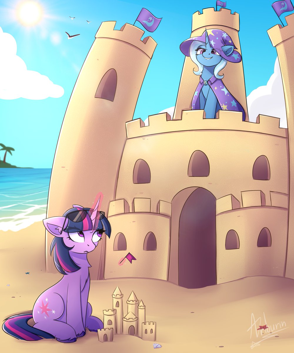 ariburin_sfw's tweet photo. Great and powerful sandcastle!

#MLP #mylittlepony #TwilightSparkle #TrixieLulamoon https://t.co/WBp4SHnvmT