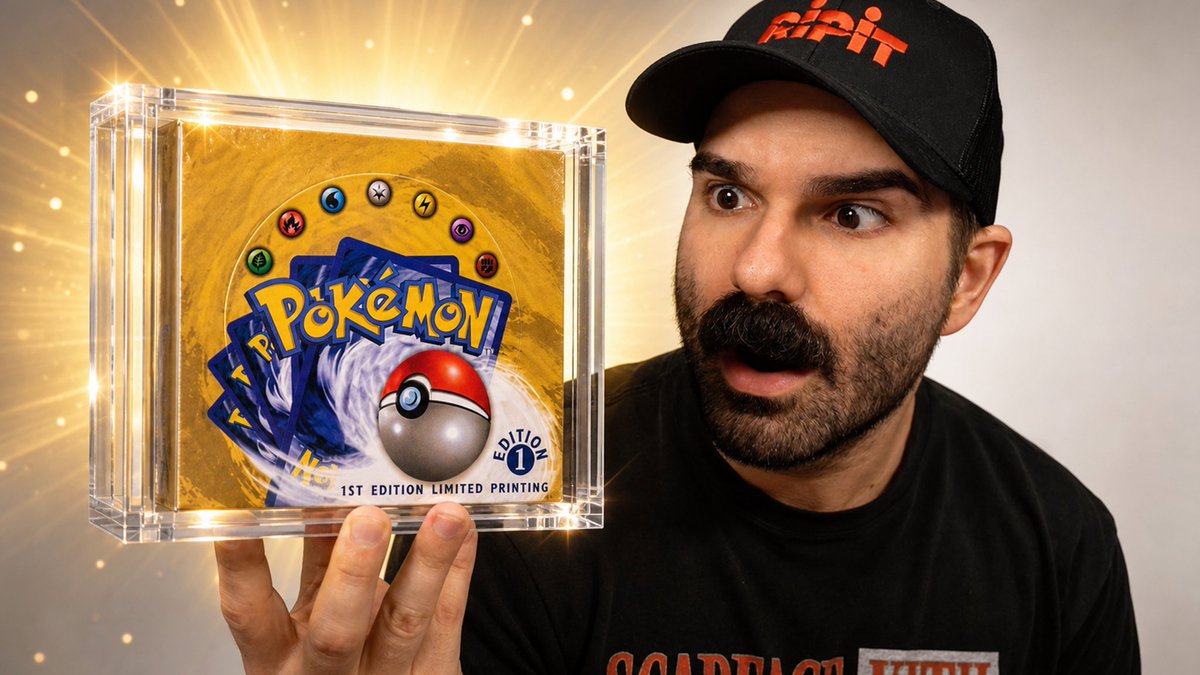 Vinny's tweet photo. VLOG MAN BACK AT IT AGAIN! 

We Opened a 1st Edition Pokemon Box 📦 

Watch and you’ll pull your chase card https://t.co/swVjfEgHI5 https://t.co/cj1OrFGj2s