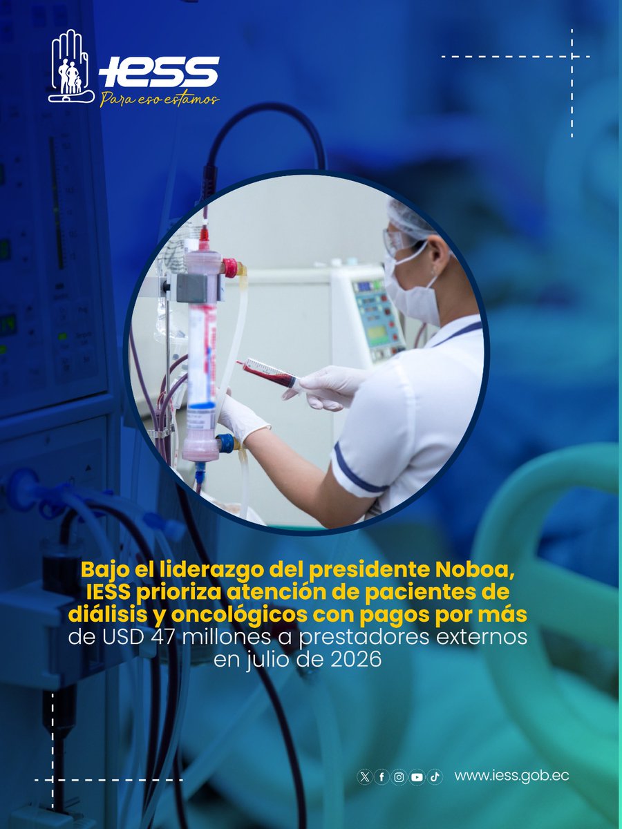 IESSec's tweet photo. ¡Aseguramos la continuidad de tratamientos para nuestros pacientes! ✅

Desembolsamos USD 47,3 millones para el pago de prestadores externos, priorizando a centros de diálisis y unidades oncológicas. 🏥

Conoce más 👉 https://t.co/5xOiRk93PI

#ParaEsoEstamos https://t.co/U8dcGzAwuu