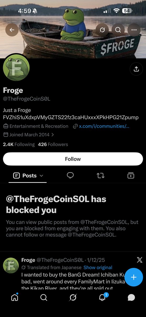 TheFrogeCoinSOL's tweet photo. Flattering 

There’s a larper among us https://t.co/Y7mda6V35z