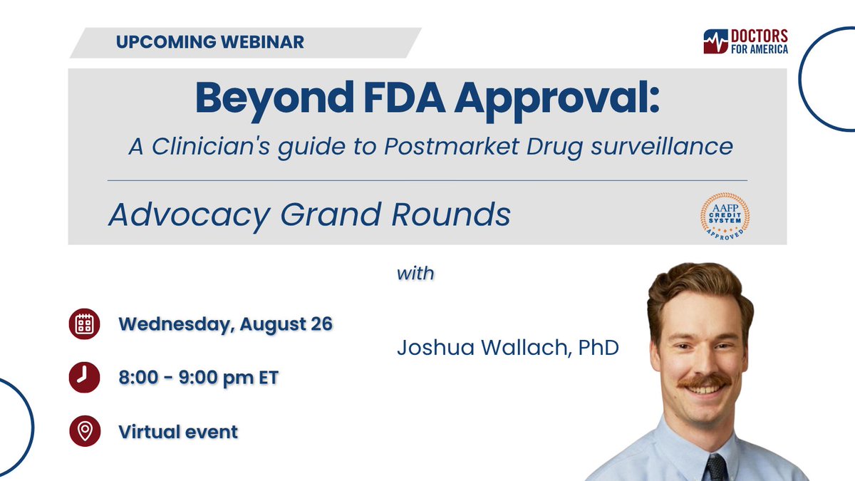 drsforamerica's tweet photo. Join us on Wednesday, August 26 to explore the FDA’s Sentinel System, how postmarket surveillance works, and what clinicians should know about the strengths, limitations, and future of medication monitoring.

https://t.co/EBl5qIbu4x https://t.co/hiQa4MGtjW