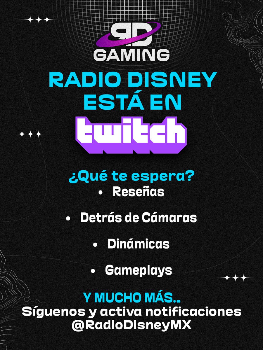 RadioDisneyMX's tweet photo. ¡El universo de #RDgaming también se vive en Twitch! 🎥🎮
Síguenos y descubre streams, contenido especial y mucho más junto a Radio Disney. ¡Nos vemos por allá! 🚀
https://t.co/peiuNfJx69
#RadioDisneyMéxico #RDenTwitch https://t.co/m2cY1CjYDO
