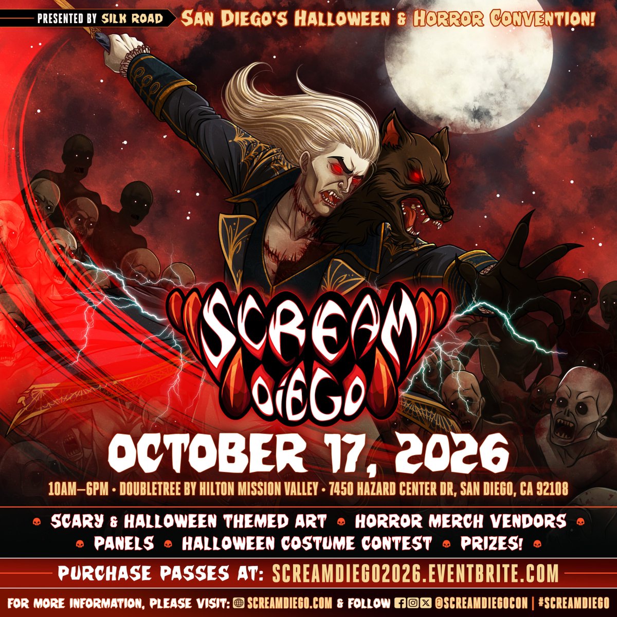 Bunny_Bennett's tweet photo. Cool news Batty-bys! Bella’s Boneyard has its first vendor spot at a convention! We're haunting Scream Diego October 17th in spooky San Diego, California!

You'll be able to come by our table and get some cool Bella’s Boneyard merch and some autographed prints at San Diego's premiere horror convention!

We've got more convention appearances in the works, so stay tuned!

For tickets and more info on Scream Diego visit: https://t.co/6JMFibJIXN
#screamdiego #augtober #bellasboneyard #bunnybennett
