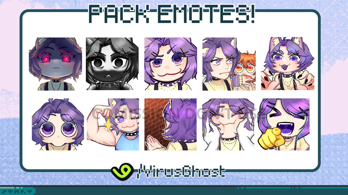 VirusGhostPNG's tweet photo. ➥ PACK EMOTES MADE FOR @/Pardalent !

Thanks for preference and pacience! 

if U🫵wanna some comission with me, pls call me on discord (VirusGhost.txt) or order on vgen! https://t.co/WxKBvE1sX2
