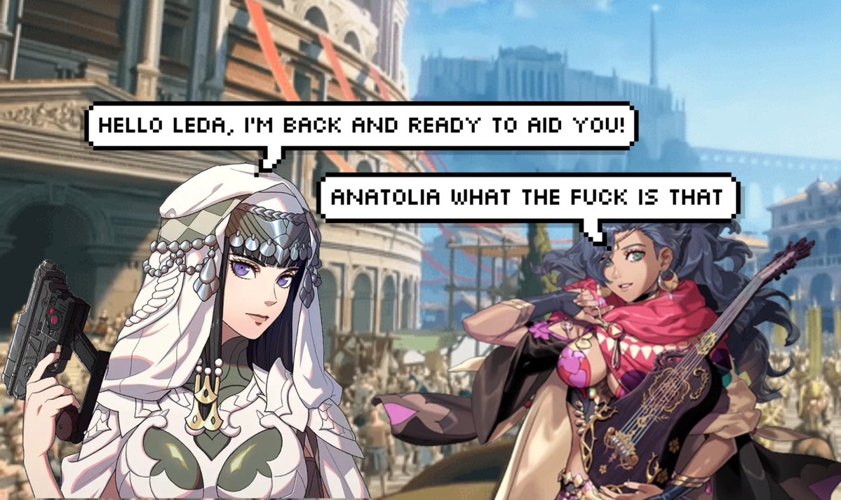 MagicMayro's tweet photo. This is how I imagine Anatolia trained for the Heroic Games in Fortune's Weave https://t.co/GO40sdAuod