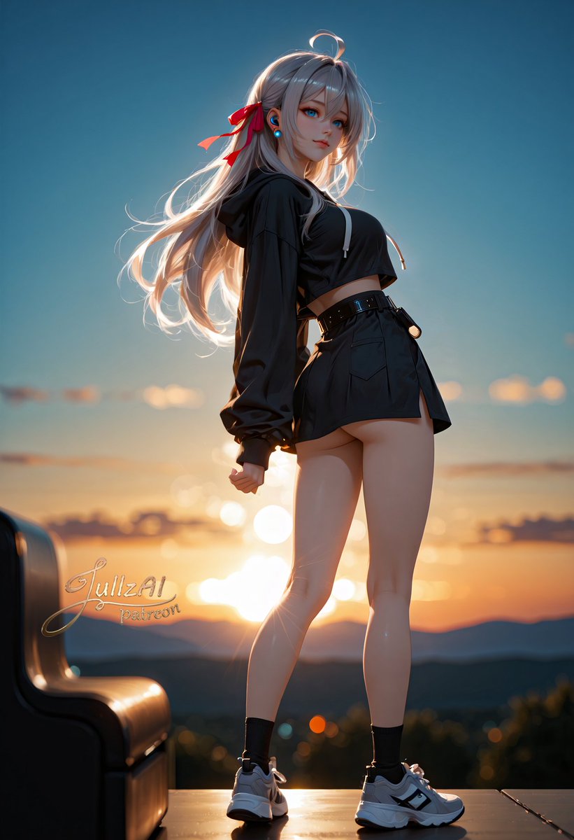 Jullz_AI's tweet photo. Golden hour never disappoints.  
Neither do you ✨

#Alya #FanArt #Roshidere #アーリャ #アリサ九条 https://t.co/cOZIOTKji2