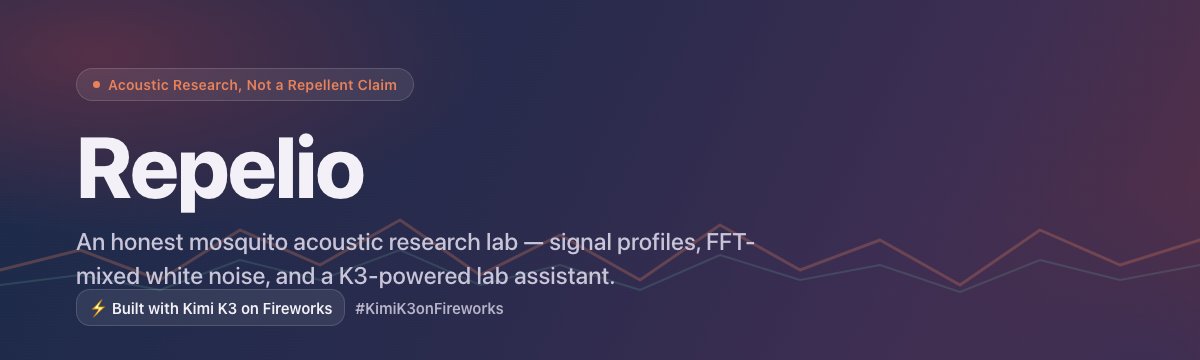 ns0bj's tweet photo. Entering #KimiK3onFireworks with Repelio 🦟 — a mosquito acoustic research app built with Kimi K3 on Fireworks via OpenCode. @FireworksAI_HQ https://t.co/YYOTT5Id8v