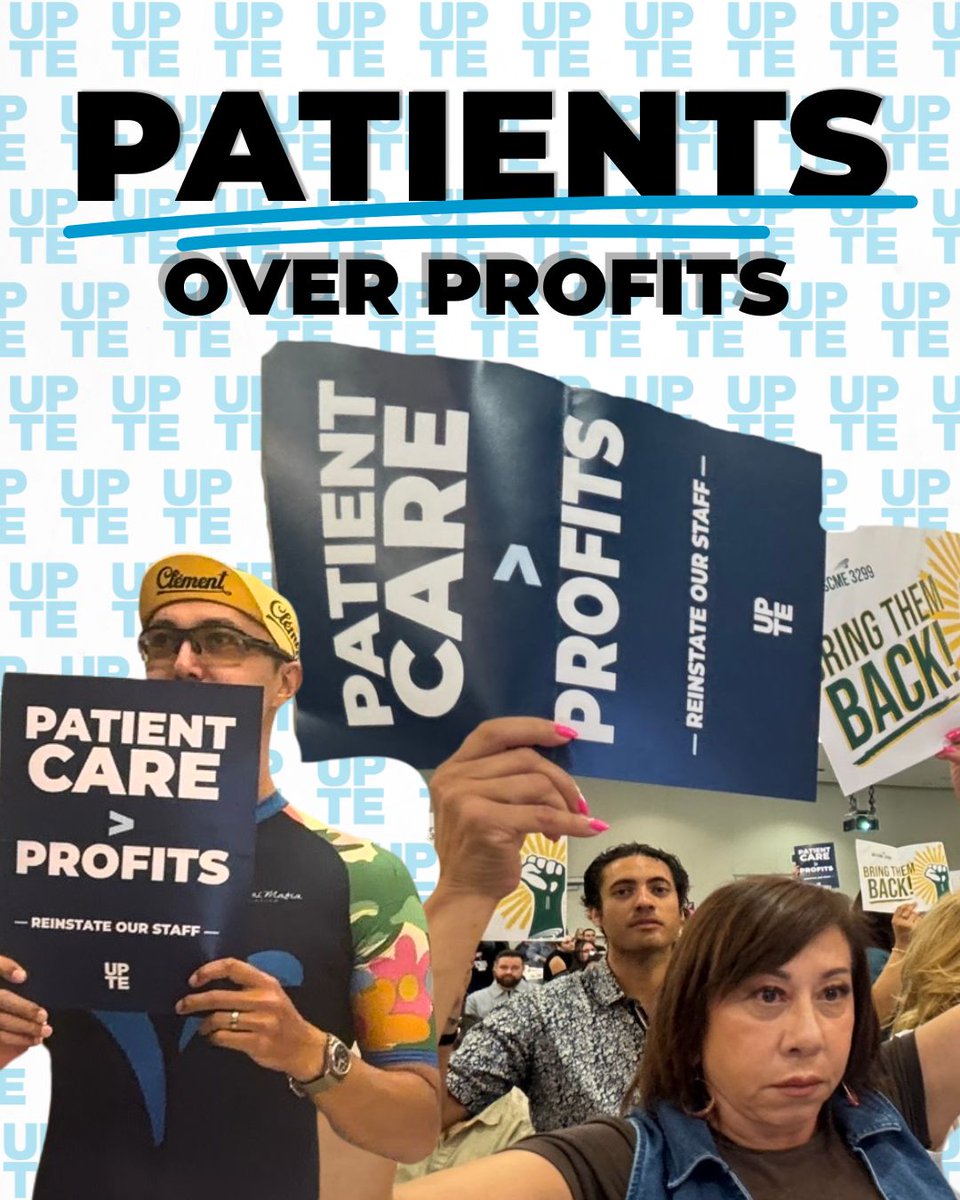UPTECWA's tweet photo. STOP THE LAYOFFS! Members of UPTE, @afscme3299, and @ibtlocal2010 stood in solidarity with workers who were laid off en masse at UCLA Health Venice Family Clinic centers. https://t.co/fFA96Nrydy