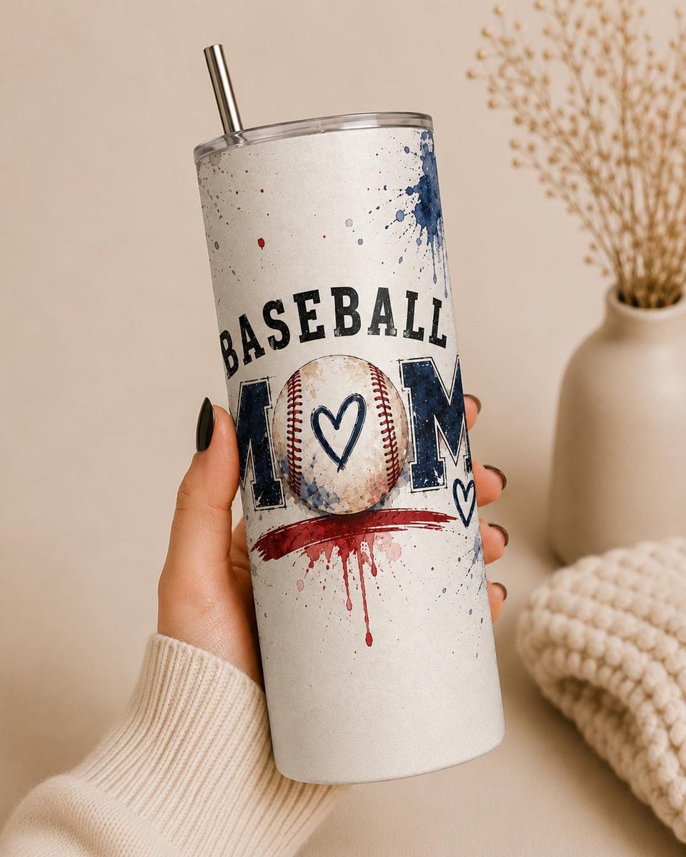 MeaghanMeegan's tweet photo. For the mom who cheers, snacks, and judges every pitch—rock game day with our Watercolor Splatter Baseball Mom tumbler. Sip in style and keep the energy (or the pretend energy) alive. ⚾🥤 #Baseball #MomLife Tap the link in bio. https://t.co/eHWGnFvbUp