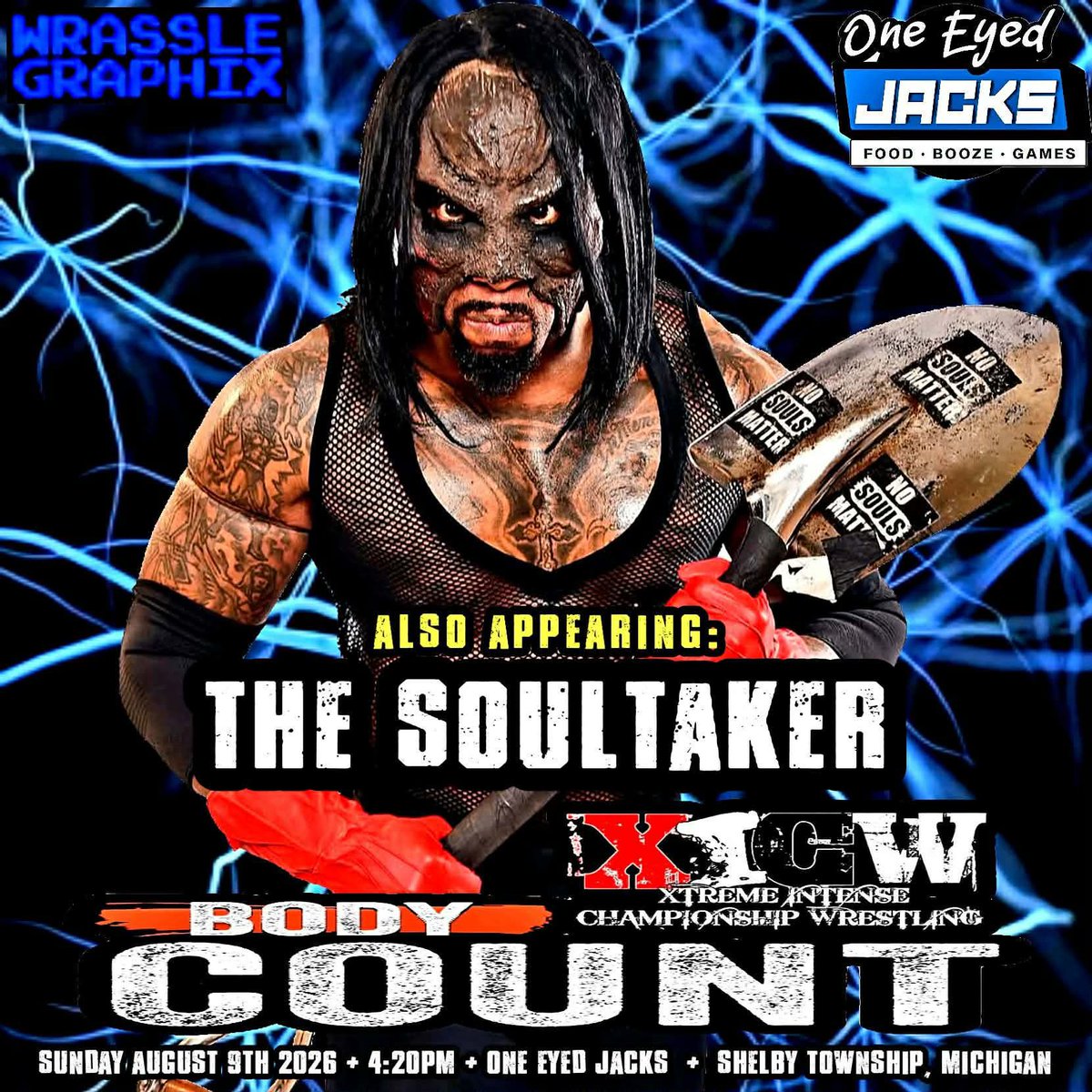 realXICWDetroit's tweet photo. XICW returns to ONE EYED JACKS in Shelby Twp., Michigan THIS SUNDAY, August 9th featuring:

THE BUTCHER and THE BLADE
versus 
THE PILLARS!

Tickets for BODY COUNT 2026 available now at https://t.co/T3gbYpEkT2 https://t.co/giaeUJij8x