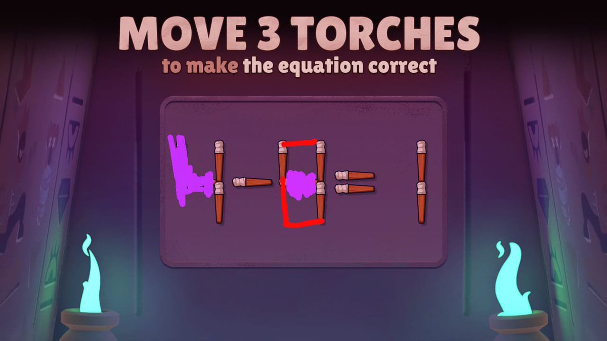 ricarruruiz's tweet photo. @BrawlStars solo es quitarle al primer 2 para hacer un 1, y al otro 1 más y acomodar todo en el segundo para hacer un 0, y 1-0 da 1.
#BrawlStars #EscapePyramidQuest https://t.co/i1pf0j8Ot6