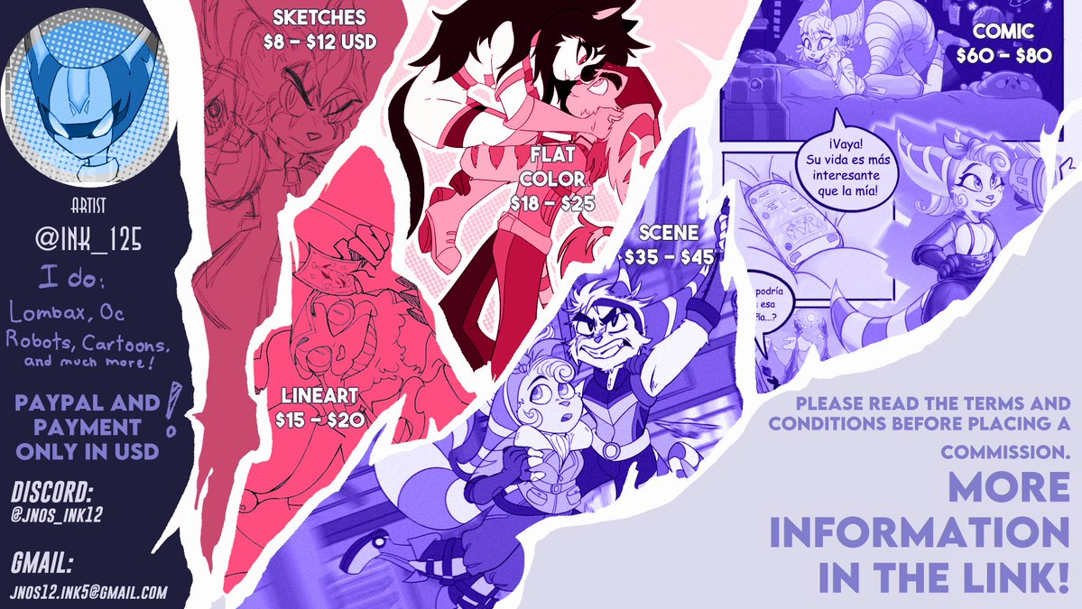 Ink_125's tweet photo. We're starting to open commissions now!

You can check my brief price list and also the details on my commissions page! Please read everything before commissioning! -> https://t.co/PqyjHDMUMW

#lombax #commissionsopen #RatchetandClank #Comissions #fyp #Digitalart #illustration https://t.co/w4WwYExzKS