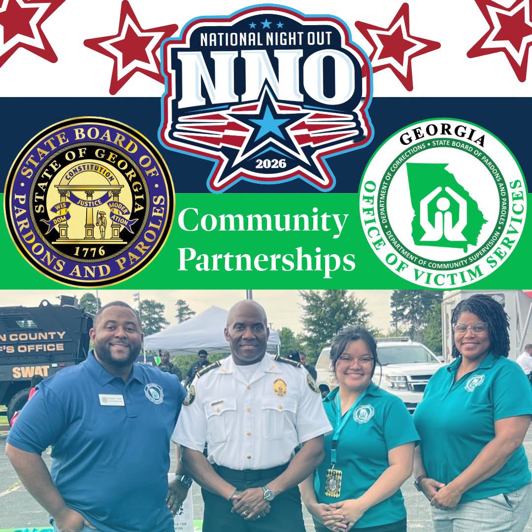 GA_ParoleBoard's tweet photo. National Night Out is underway in Georgia, and GA Parole and the Georgia Office of Victim Services are on-site at these locations! #nationalnightout #parolestrong #paroleworks #victimservices https://t.co/nqhIUeZRY9