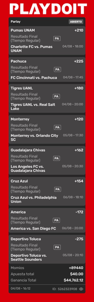 NLudopata's tweet photo. Parlay del pueblo 2026, putas chivas mediocres....

Acabo de hacer una apuesta en Playdoit! haz una parecida a la mía en un solo clic.
https://t.co/QiB6ZBUhF5 https://t.co/uyxa3y6nXv
