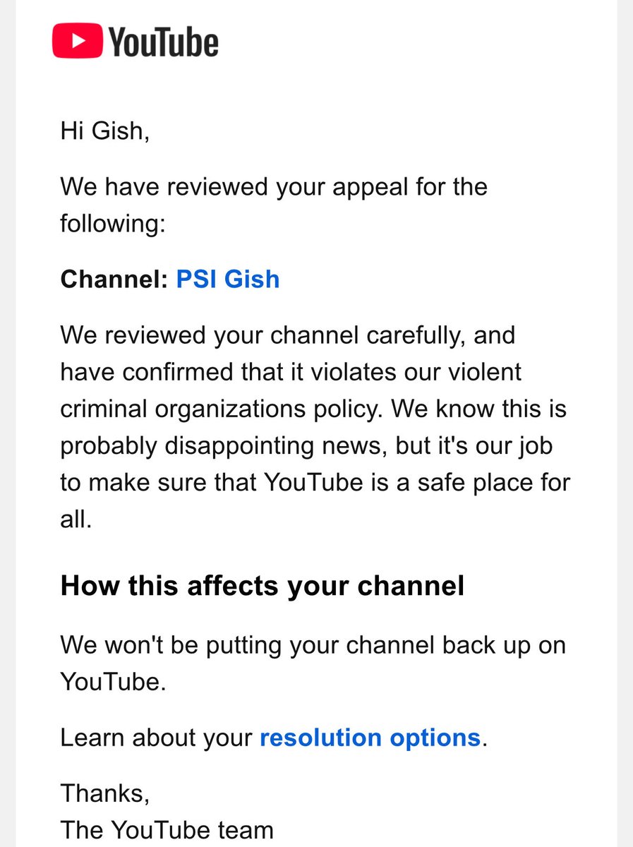 gishpig's tweet photo. @TeamYouTube @YouTube #youtube
i am reaching out again for a response as your ai moderation has been falsely flagging my channel (@psigish) for “violent criminal organizations”, i would like to appeal this and be able to talk to someone directly about this, please send me a dm 🙏 https://t.co/yQRpTRvfKk