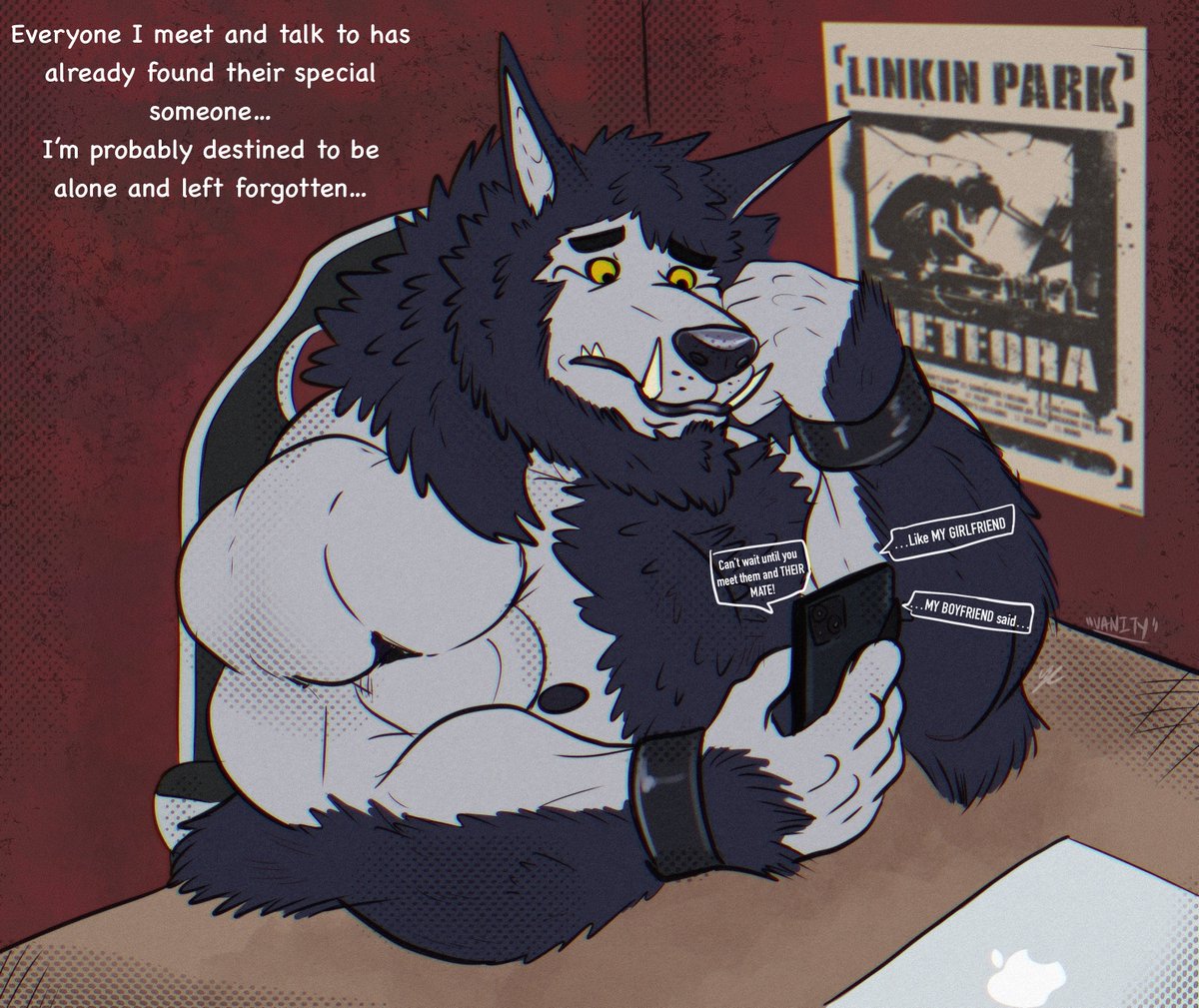 VaniWulf's tweet photo. Wanted to doodle something that’s been on my mind. It feels like I’ll probably be alone while everyone is already happy with their partners… even my own friends and people I meet. It really makes me feel very lame and undesirable. https://t.co/PZRZeitpAE
