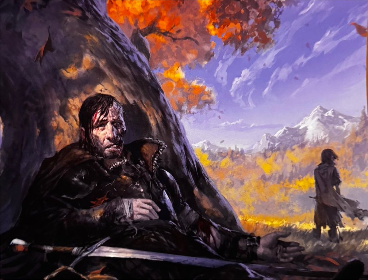 jaiytsu's tweet photo. great dynamic between Arya and Clegan this lowkey reminded me of Thorfinn and Askeladd from Vinland saga https://t.co/g5D7H2vMVN