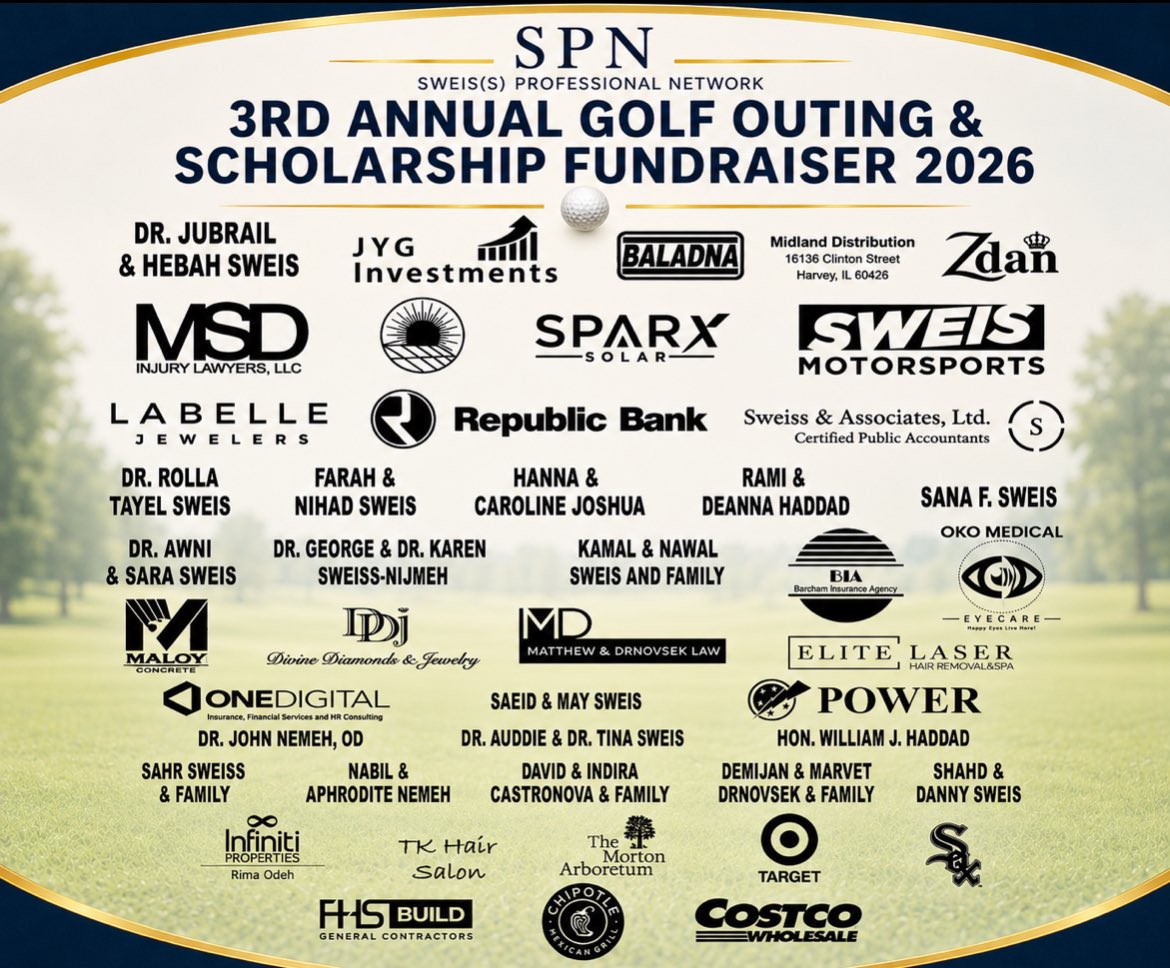sweissnetwork's tweet photo. A heartfelt thank you to our incredible sponsors for making our upcoming 3rd Annual Golf Outing &amp; Scholarship Fundraiser possible! Golf registration is officially SOLD OUT! Reception tickets are still available, but space is limited at https://t.co/A8lRmXSkU1! See you August 9! https://t.co/Ps2XJ7jfdL