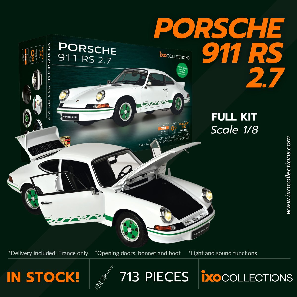 ixo_modelcars's tweet photo. The legendary Porsche 911 Carrera RS 2.7 is waiting for you in an incredible 1/8 Full Kit. Every detail. Every curve. Pure Porsche.
๐ https://t.co/7ENrFlPHrh
#IXOCollections #IXO #Porsche #PorscheCarrera #Diecast #FullKit #ScaleModel #ModelKit #CarCollector #DiecastCollector https://t.co/VhXstm1oZa