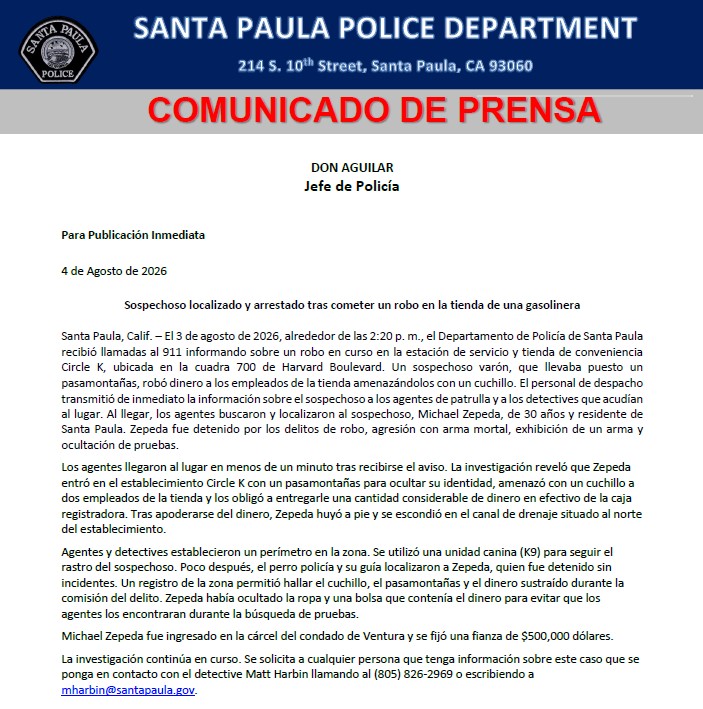 SP_Police's tweet photo. Press Release: Suspect Located and Arrested After Committing Robbery at Gas Station Convenient Mart
Communicado de Prensa: Sospechoso localizado y arrestado tras cometer un robo en la tienda de una gasolinera https://t.co/aI9pE2hVBY