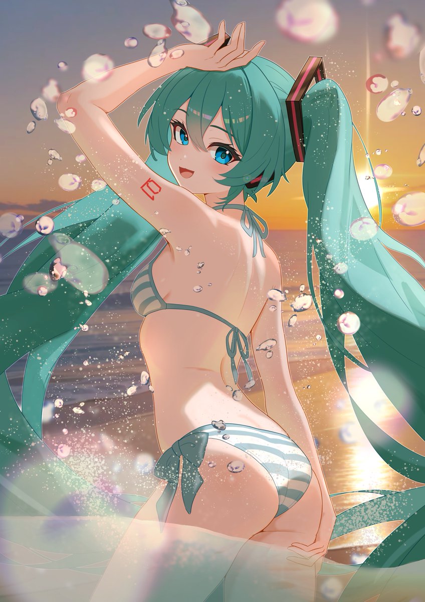futatunoniji's tweet photo. 夕方🌊✨
#初音ミク #イラストㅤㅤㅤ https://t.co/EkJAM8nOqz