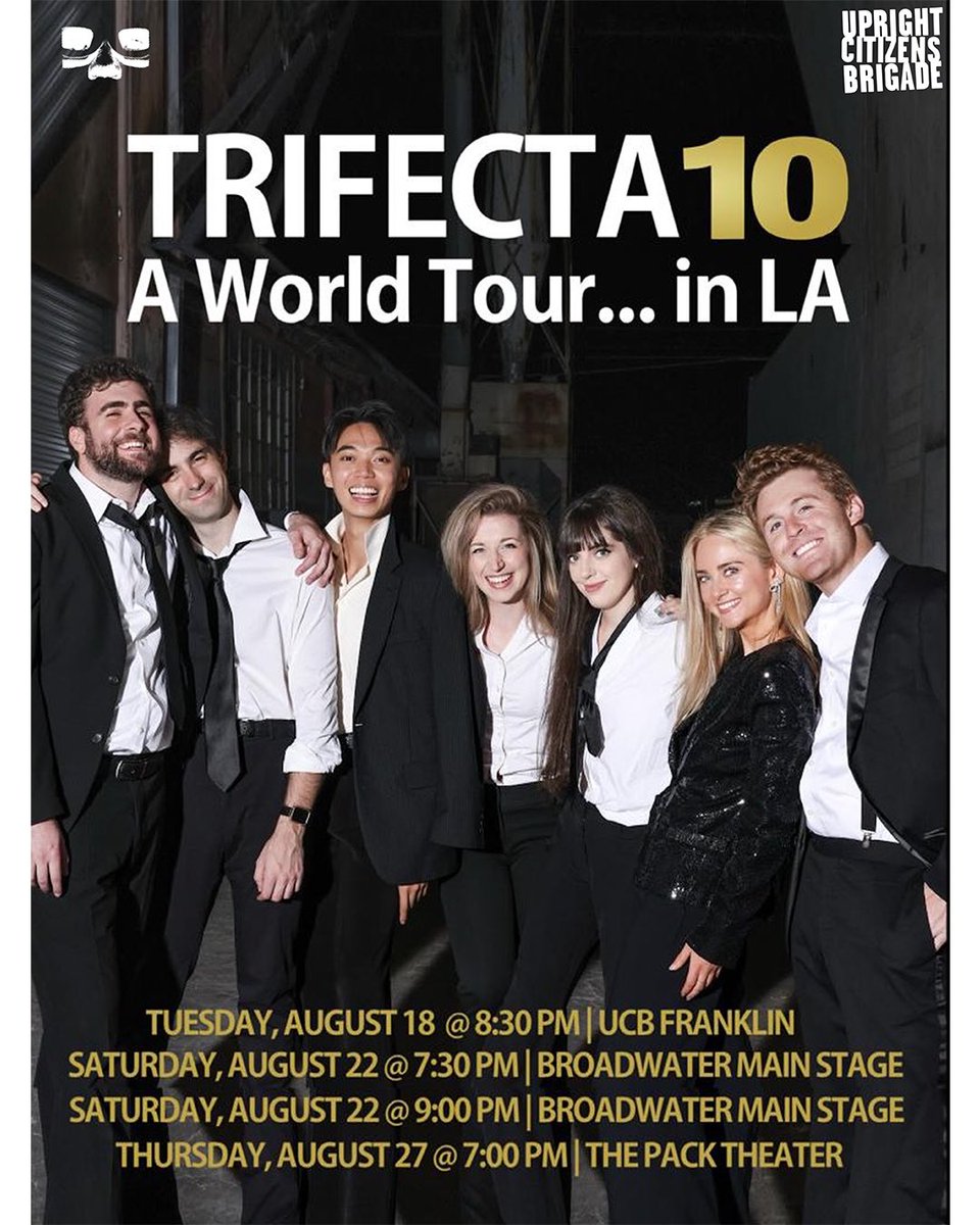 trifectacomedy's tweet photo. Opening night is 2 weeks away!! 😁🎉
Join us at @ucbtla for TRIFECTA 10! A live sketch comedy show celebrating 10 years of Trifecta!
TUESDAY AUGUST 18 - 8:30 PM - UCB FRANKLIN
🎟️ https://t.co/rWKINxMGPz 🎟️
#ucb #ucbcomedy #trifectacomedy #sketchcomedy #livecomedy https://t.co/2uHVSGC9hd