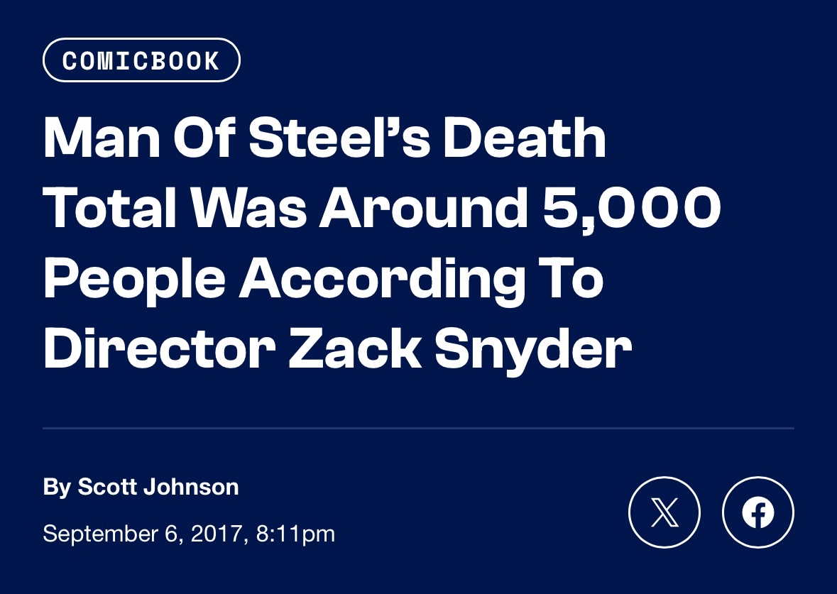 WzrdDazy's tweet photo. @jk_tidwell @BreaTrant Depicting a man getting destroyed by a car and then writing in “she didn’t kill anyone” is just bad filmmaking and basically the same thing as this statement from Snyder on MoS. (Btw if Peter doesn’t stop her, she drives a tank through a tour bus.)

And Tony sucks too, lol. https://t.co/0mkmPkqQN2