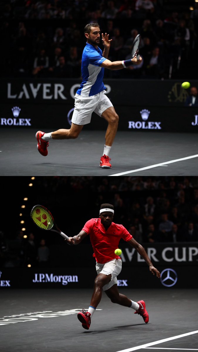 LaverCup's tweet photo. A look back on the first ever Laver Cup match in 2017 in Prague. Tonight a rematch, as Marin Cilic and Frances Tifaoe go head to head at the Canadian Open. 

Relive the match highlights here ➡️ https://t.co/28tGGG8W6h https://t.co/H83HcFPftz