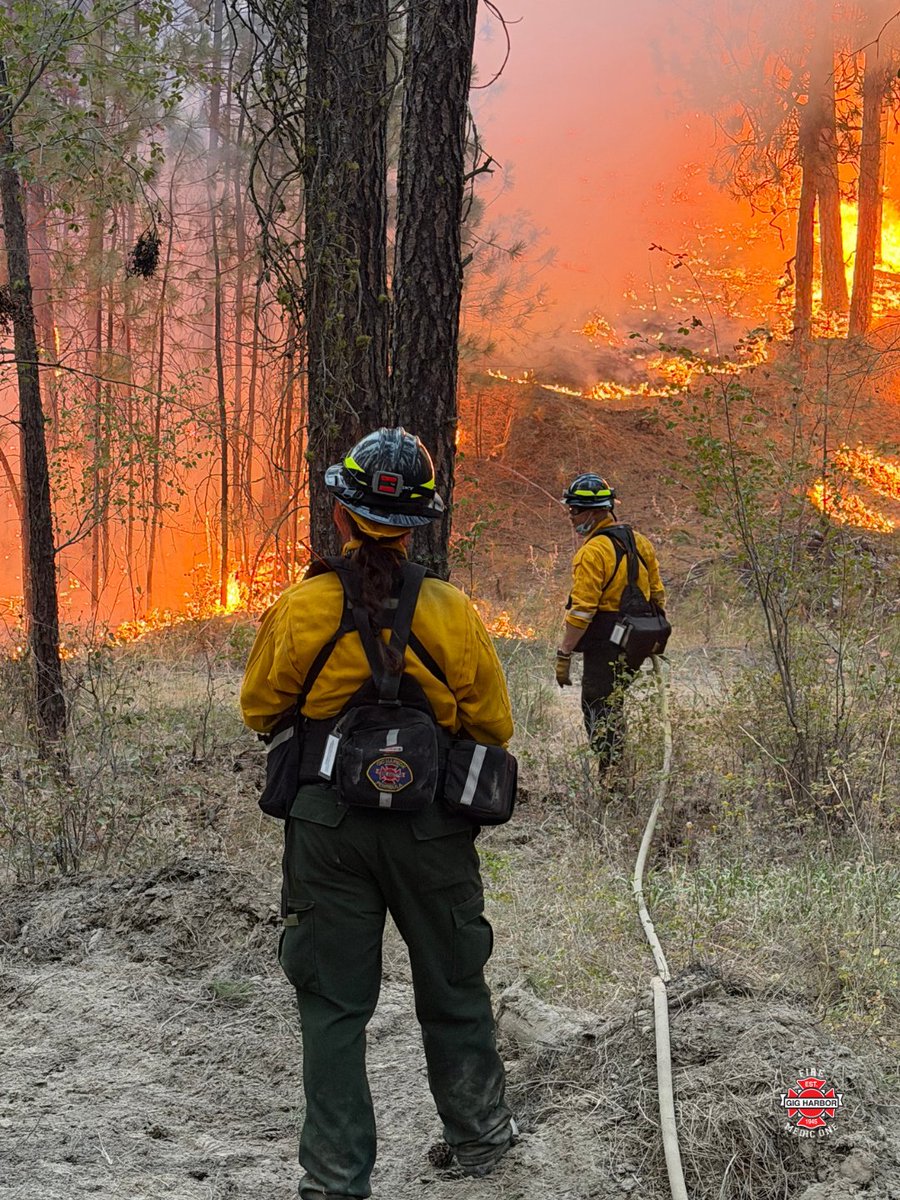 GigHarborFire's tweet photo. Over the weekend, GHFMO firefighters deployed to eastern WA as part of the South Puget Strike Team, working the Old Trails &amp; Autumn Lane Fires in Spokane. https://t.co/o1PUh4Tnqq