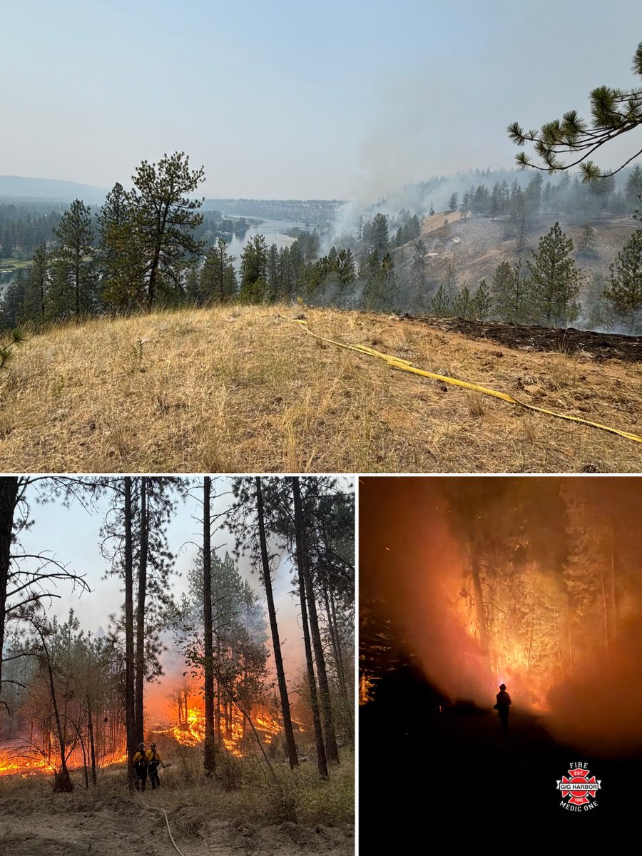 GigHarborFire's tweet photo. Over the weekend, GHFMO firefighters deployed to eastern WA as part of the South Puget Strike Team, working the Old Trails &amp; Autumn Lane Fires in Spokane. https://t.co/o1PUh4Tnqq