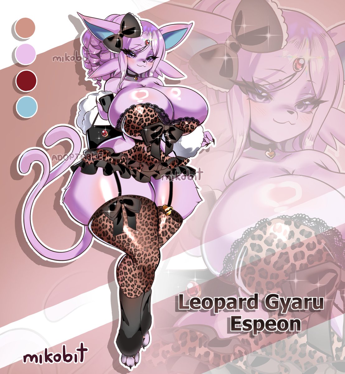 m1kobit's tweet photo. Leopard Gyaru Espeon adopt 💄 https://t.co/GkQK75BE4F