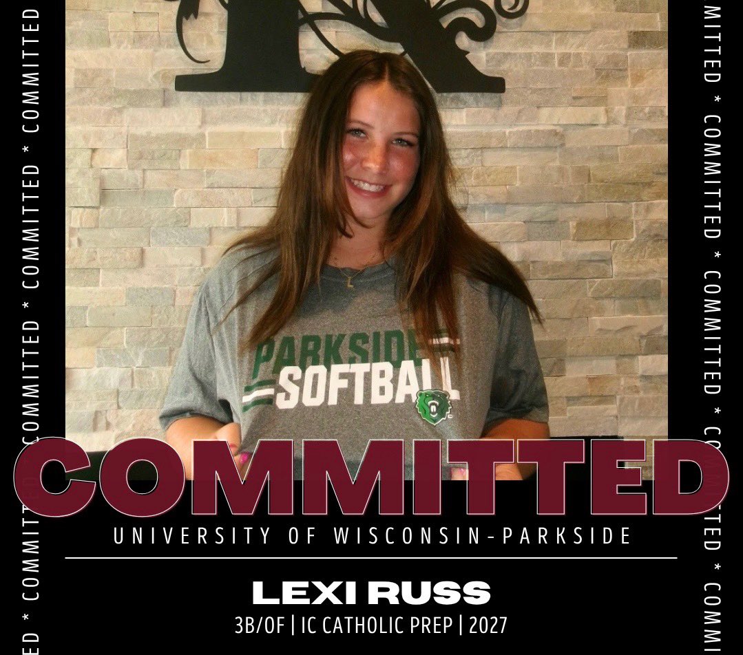 _lexiruss's tweet photo. So excited to announce my commitment to play ball at UW-Parkside! Thank you Coach Ortman and Coach Gabby for giving me this opportunity and believing in me! Thank you Coach Tina, Coach Frank, Coach Pete, and Coach Jim for everything you’ve done for me along the way. GO RANGERS!! https://t.co/aUJTcXJBYH