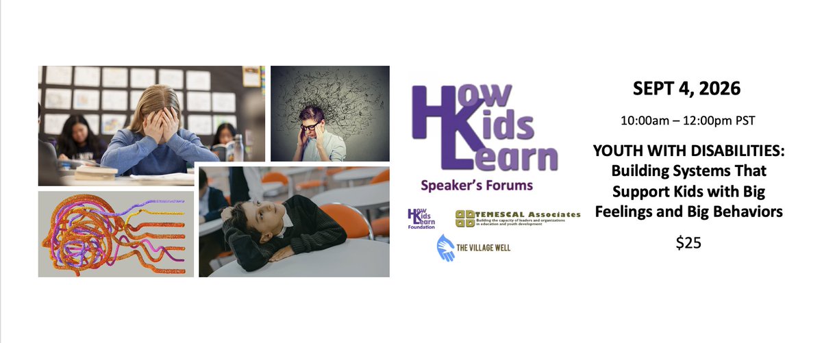 LearninginAS's tweet photo. [New Webinar] Youth with Disabilities: Building Systems That Support Kids with Big Feelings and Big Behaviors

Fri, 9/4/26, from 10am-12pm PST

This session helps OST leaders design systems that support youth with disabilities and other complex needs. 

https://t.co/ldVo03xpLf https://t.co/VCpVsUB7hq