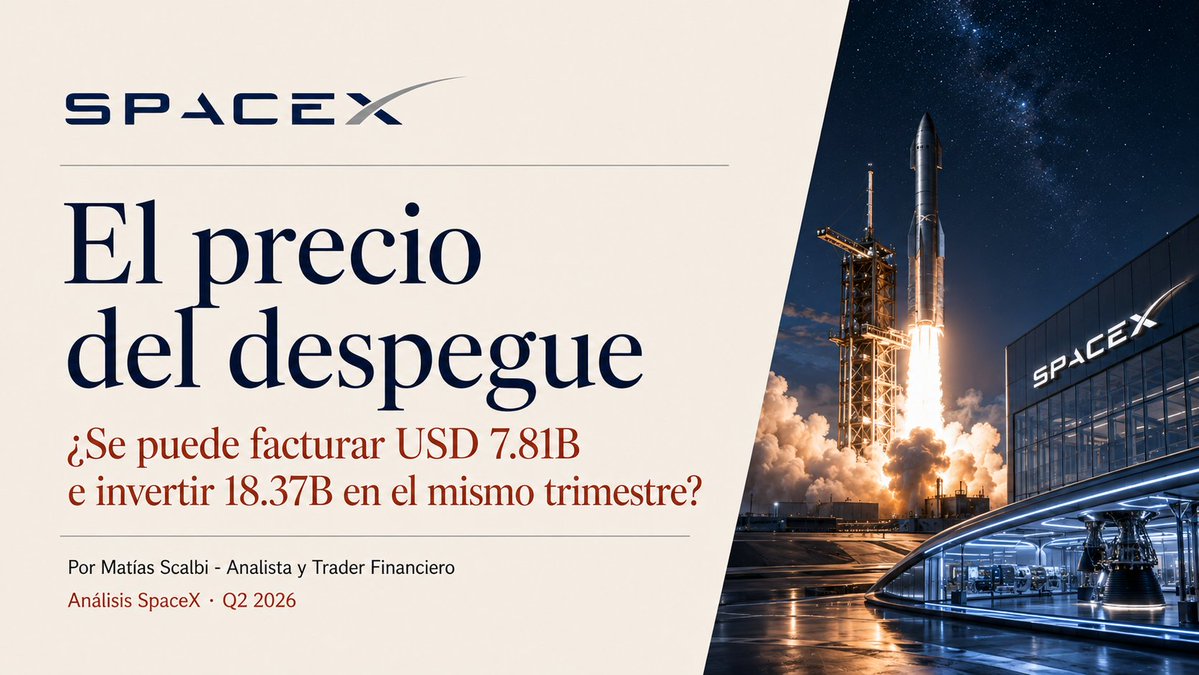 MatiasScalbi's tweet photo. $SPCX reportó su primer balance 🔥

Ingresos +92%, el mejor trimestre de su historia
Starlink duplicó usuarios hasta 12 millones
Capex de IA: USD 15.83B en un solo trimestre

Pero cae -7% en el after. La respuesta está en dos renglones que casi nadie leyó 

Te explico todo👇🏼