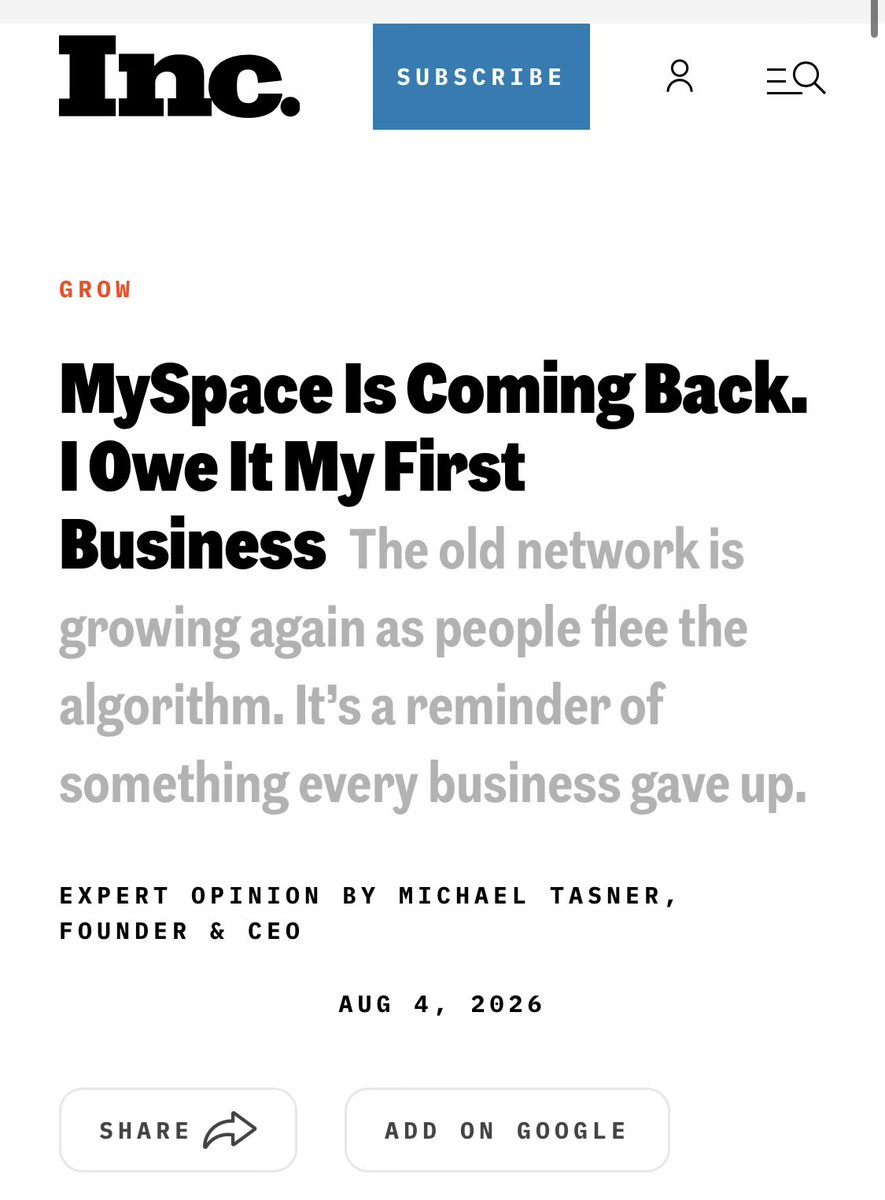 BitcoinRebel's tweet photo. Check ya later 𝕏, I’m going back to MySpace! https://t.co/LGqrSgz93T