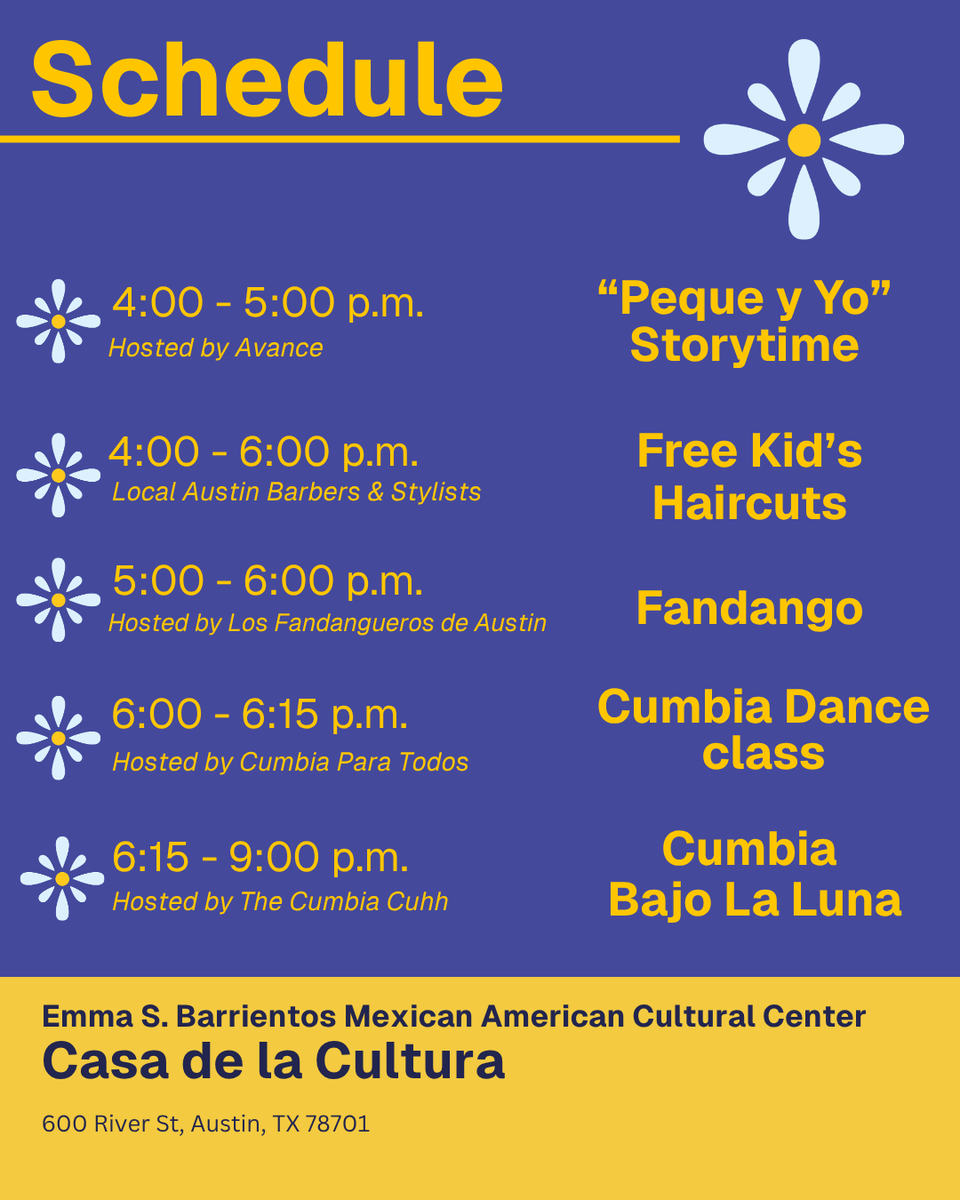 AVANCEAustin's tweet photo. Books y Baile is back! Join AVANCE-Austin for a fun-filled evening celebrating literacy, culture, and community at the Emma S. Barrientos Mexican American Cultural Center. https://t.co/Sxczn7Lfqk