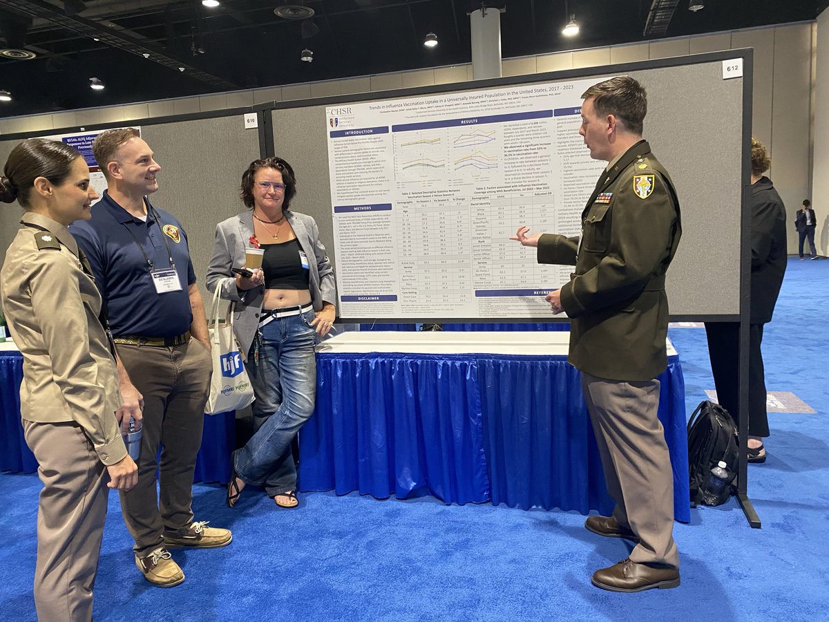 DrTraceyK's tweet photo. Doing that science thing! So proud of our team of researchers &amp; students. @CHSR_USU 🇺🇸🇺🇸🇺🇸@USUhealthsci @MilitaryHealth #MHSRS2026 https://t.co/ZBJebKLSCB