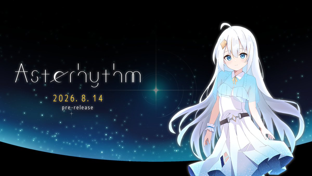 Asterhythm_jp's tweet photo. 星々を紡ぐ音楽ゲーム『Asterhythm』

2026年8月14日、Ver 0.9.0 プレリリース決定
#Asterhythm #あすりず https://t.co/BFA6fXolwd