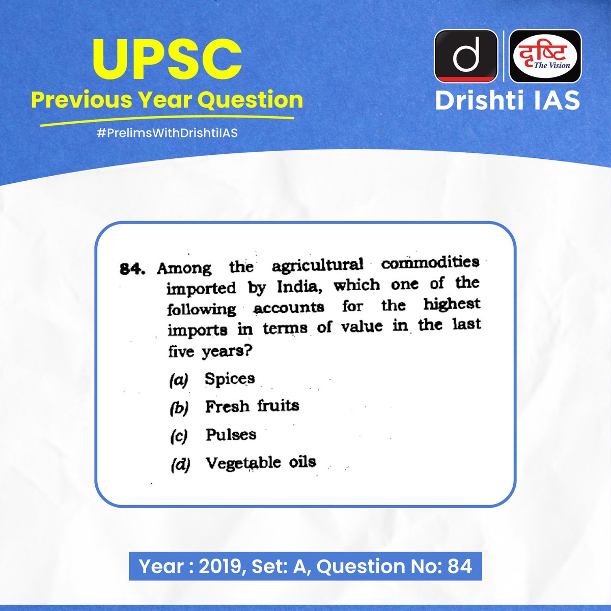 drishtiiaseng's tweet photo. Crack Prelims, One PYQ at a Time! Start solving today.
#PrelimsWithDrishtiIAS #DrishtiUPSCPYQ #PYQ #UPSC2026 #GeneralStudies #DrishtiIAS #DrishtiIASEnglish https://t.co/15olmCthSU