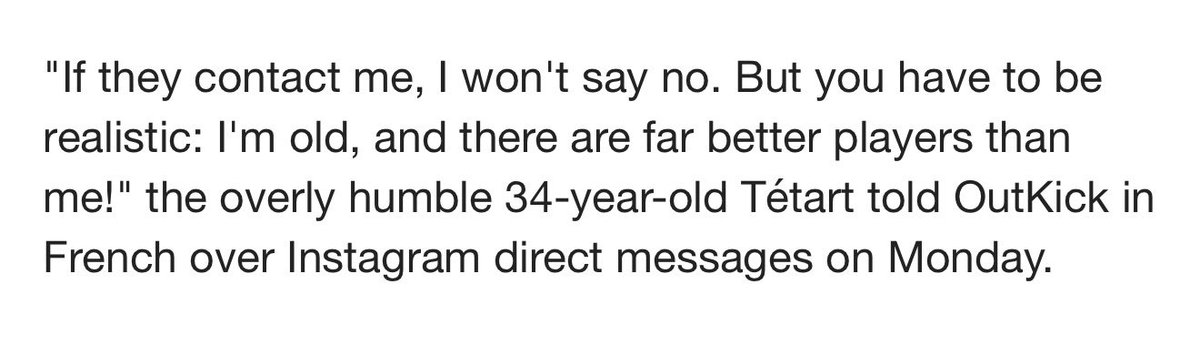 LoganPAdams's tweet photo. The whole quote, so we can avoid fear-mongering about a Ligue 2 player potentially getting end-of-bench minutes. https://t.co/O3TTOOqije