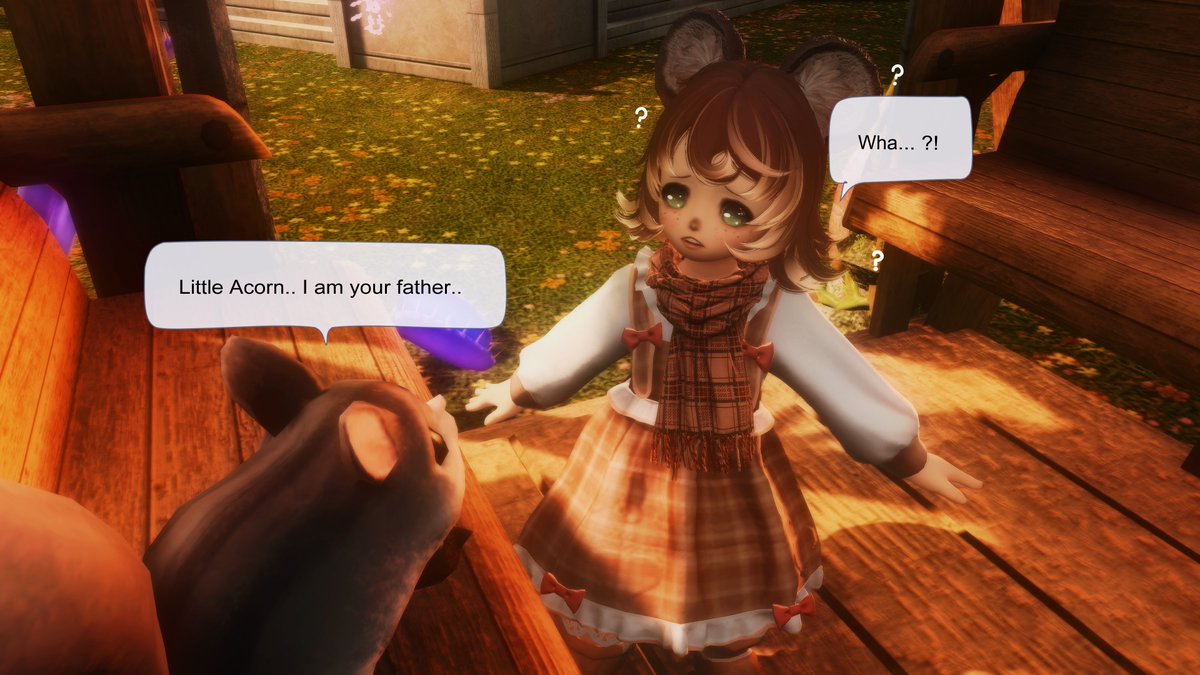 der1de's tweet photo. Watching the downfall of a poor lala who doesn't know she's being tricked by a selfish squirrel.

#GPOSER | #gposes | #EorzeaPhotos | #ffxivgposers | #lalafell https://t.co/JlyHBljfbB