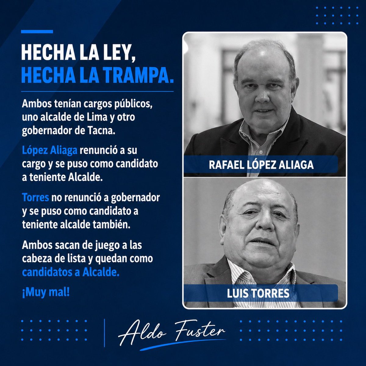afuster's tweet photo. @jesusverdeL Tenemos un gobernador en Tacna https://t.co/zo593wa2Ob