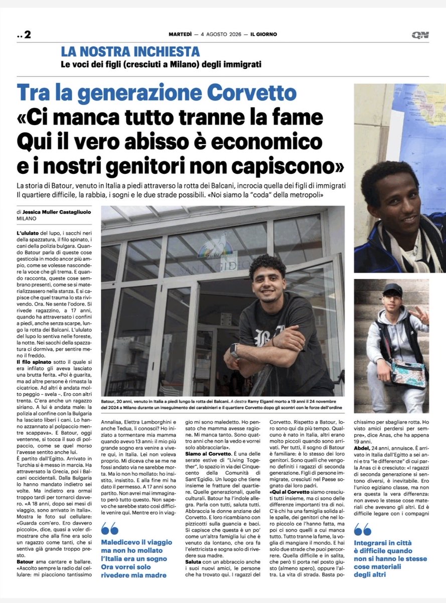 PastaStefano's tweet photo. Sul Giorno 4/8/2026 le attività di @santegidionews allo Spazio #LivingTogether del #Corvetto a #Milano.

Qui proviamo a sognare su ciascuno, costruendo un ‘Noi’ come risposta a solitudini e storie difficili. https://t.co/LPkUgmkmZ5