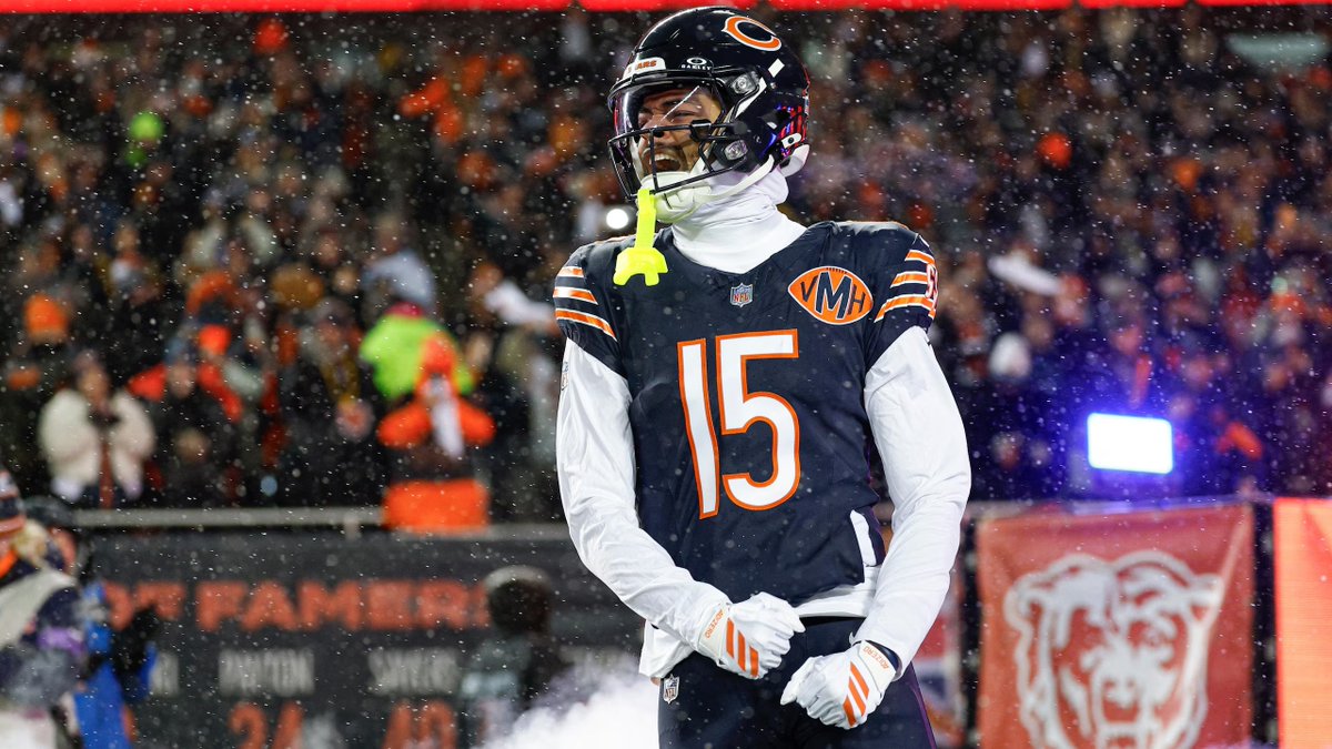 SleeperNFL's tweet photo. .@MatthewBerryTMR believes Rome Odunze has the toughest path to a breakout among the Bears' young pass catchers:

"People are assuming all of Odunze, Burden and Loveland are going to break out this year. Maybe they do. History says probably not. His average target is farther downfield, and last season only 57% of his targets were even catchable. I think a little caution is warranted."