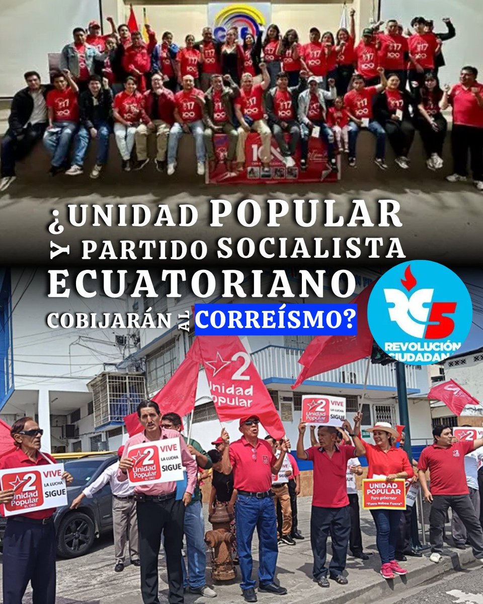 lamega_rio's tweet photo. ✍🏻 #Atención | Unidad Popular y el Partido Socialista Ecuatoriano se perfilan como “paraguas” para el correísmo en las seccionales🇪🇨
La Revolución Ciudadana no puede inscribir candidatos propios para las elecciones seccionales. 

#LaMega #Ecuador #Elecciones #RevoluciónCiudadana https://t.co/ht342GnSq6