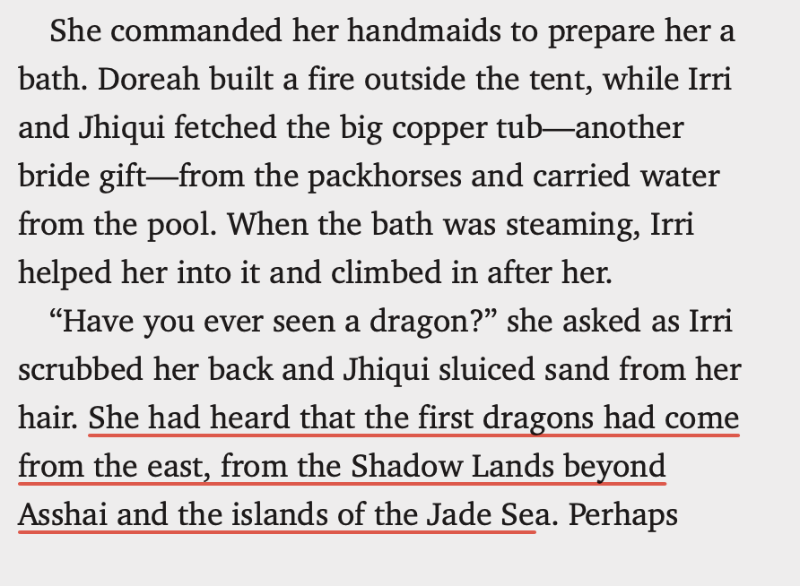 yanmingtings's tweet photo. the fact that bran sees dragons stir beneath the sunrise in asshai by the shadow, and dany says that dragons come from the islands of the jade sea and asshai, to me confirms that the question of the dragon origins was already settled in the first book https://t.co/bz8AnpurGk